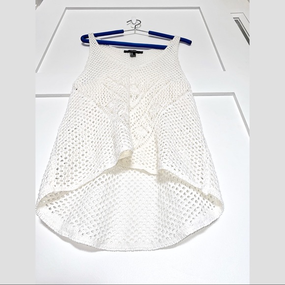 White Knitted Beach Chic Tank Top M - Picture 7 of 11
